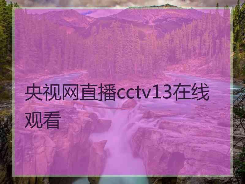 央视网直播cctv13在线观看