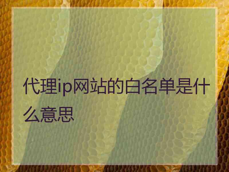 代理ip网站的白名单是什么意思