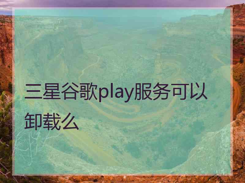 三星谷歌play服务可以卸载么