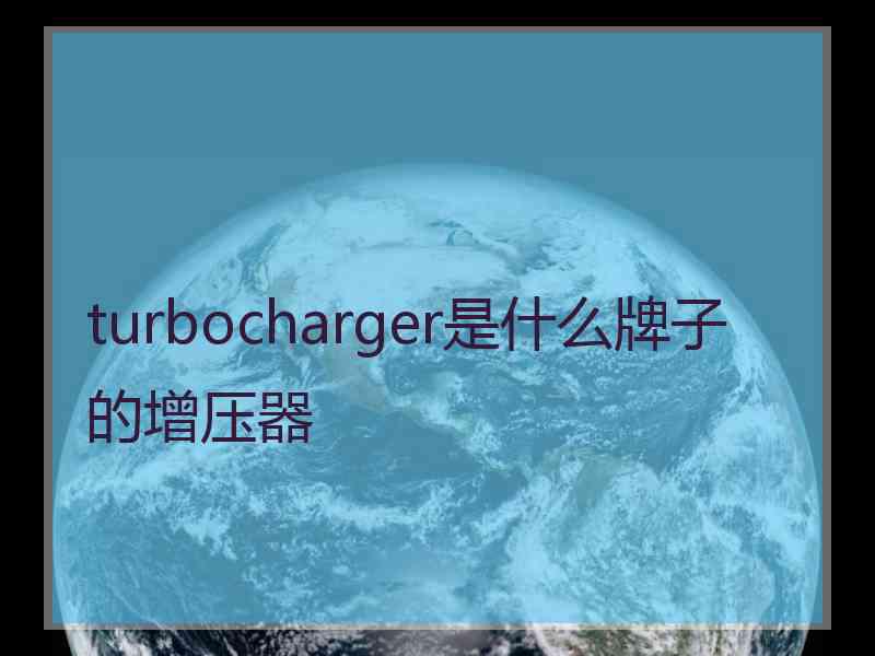 turbocharger是什么牌子的增压器