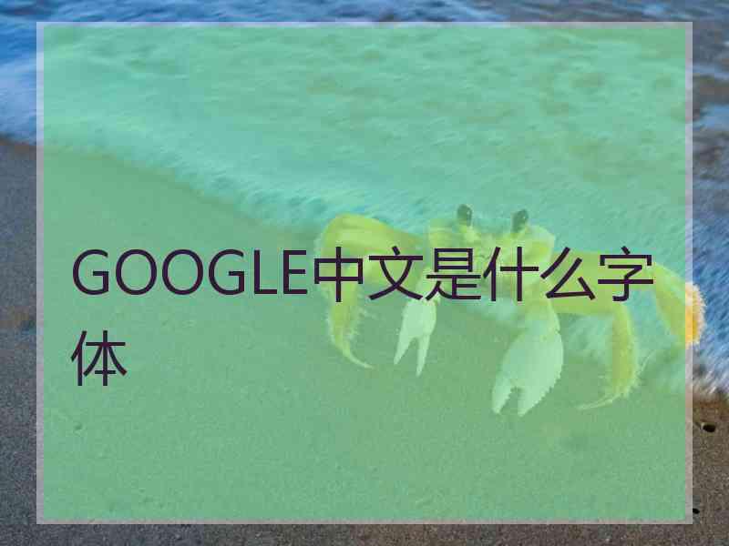 GOOGLE中文是什么字体