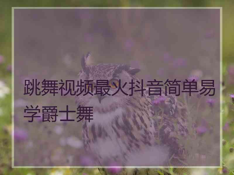 跳舞视频最火抖音简单易学爵士舞