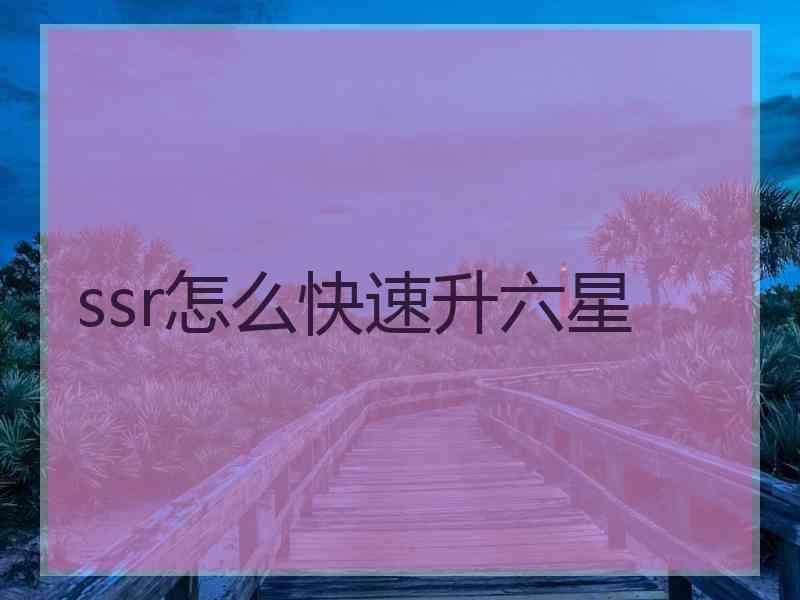 ssr怎么快速升六星