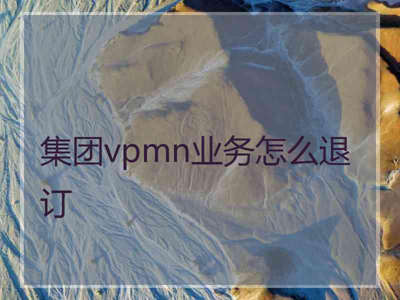 集团vpmn业务怎么退订