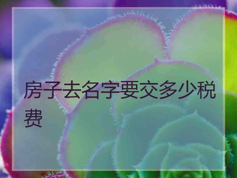 房子去名字要交多少税费