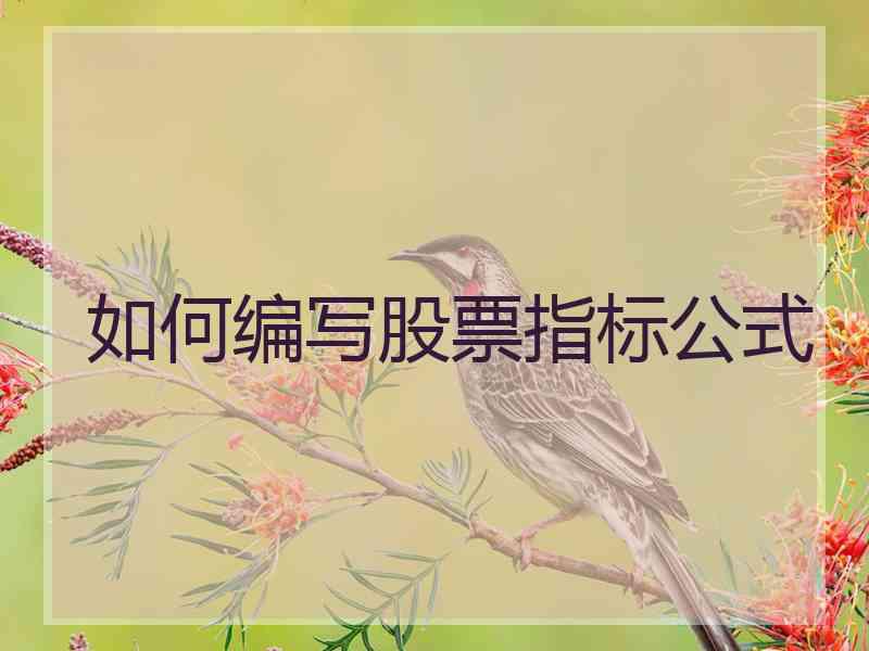 如何编写股票指标公式