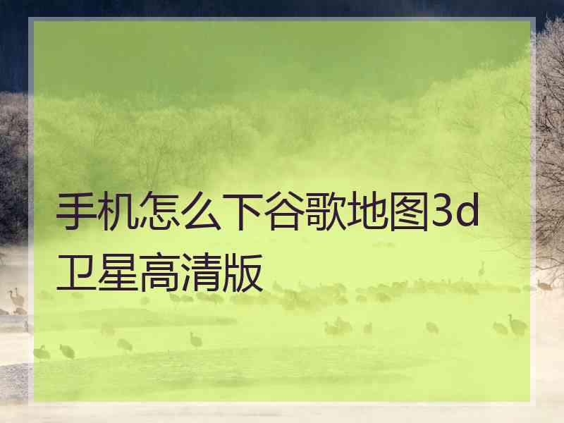 手机怎么下谷歌地图3d卫星高清版