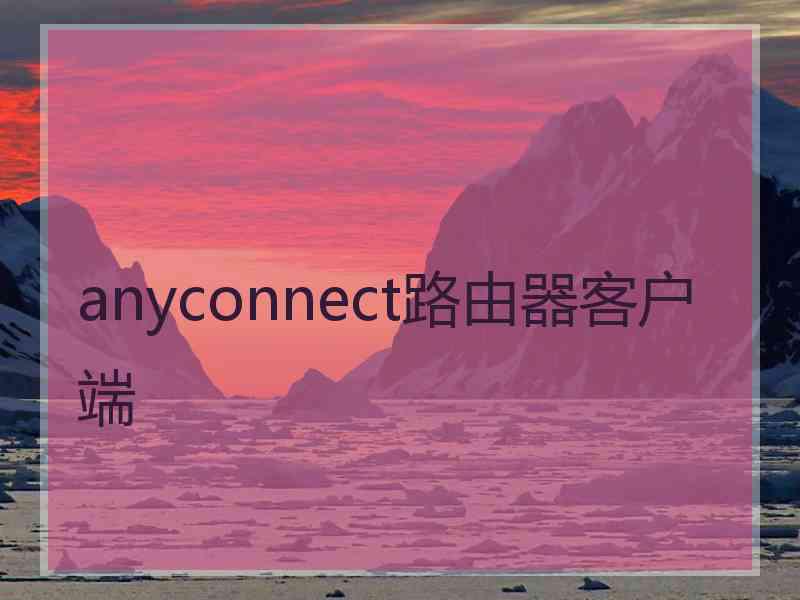 anyconnect路由器客户端