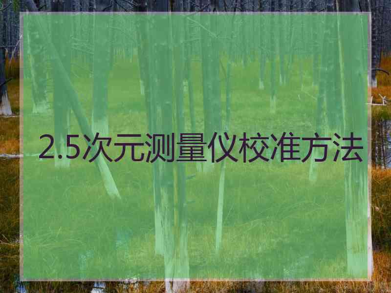 2.5次元测量仪校准方法