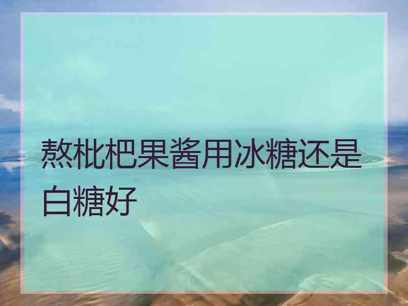 熬枇杷果酱用冰糖还是白糖好