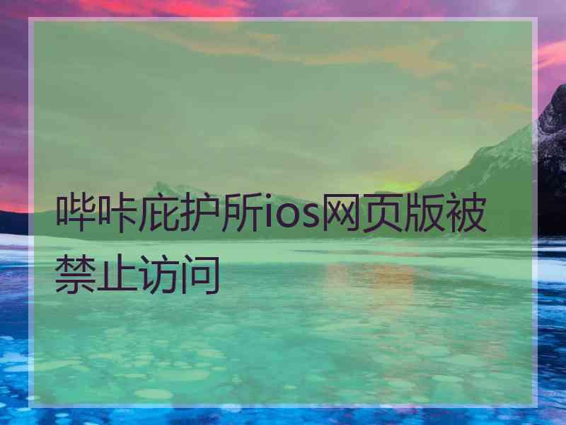 哔咔庇护所ios网页版被禁止访问