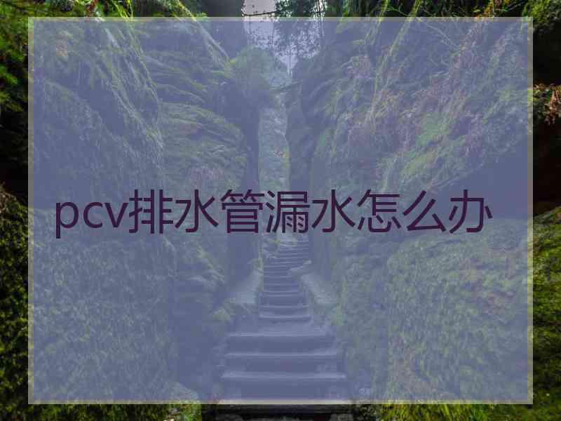 pcv排水管漏水怎么办