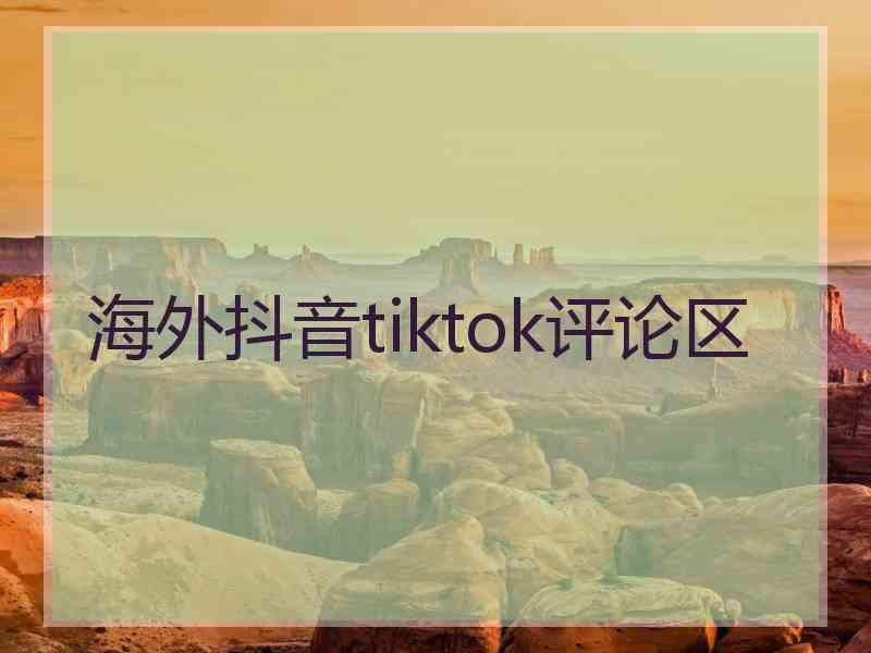 海外抖音tiktok评论区