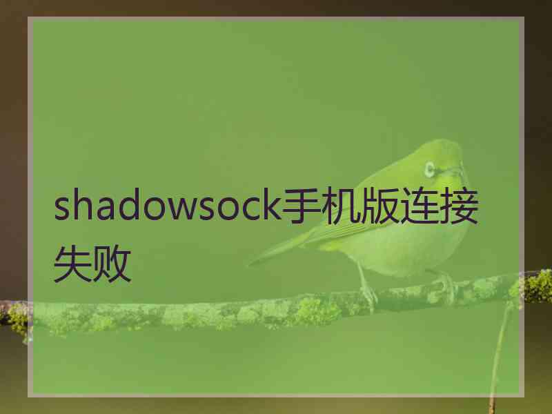 shadowsock手机版连接失败