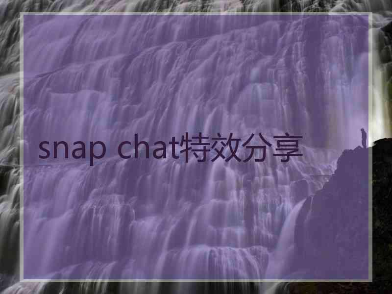 snap chat特效分享