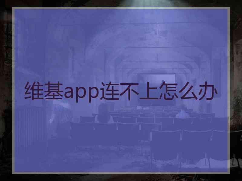 维基app连不上怎么办