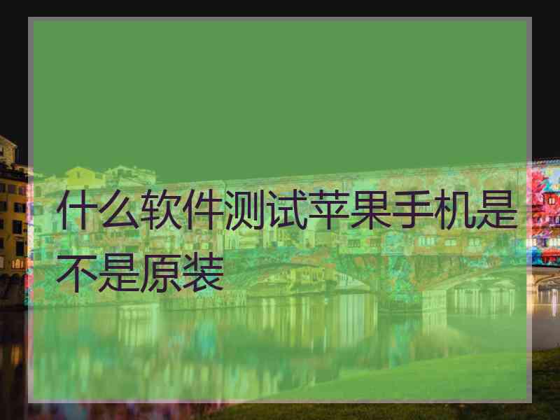 什么软件测试苹果手机是不是原装