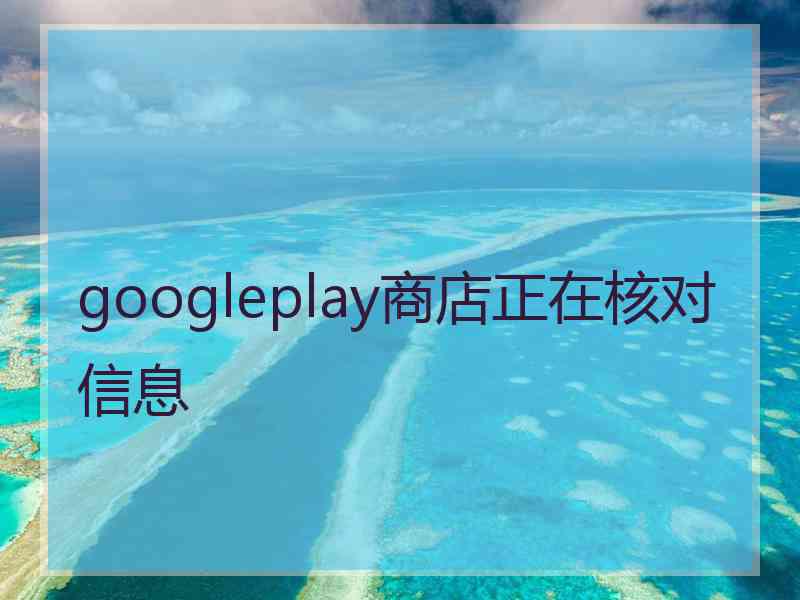 googleplay商店正在核对信息