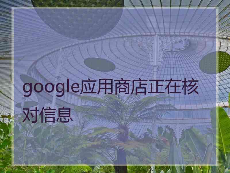 google应用商店正在核对信息