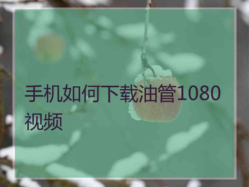 手机如何下载油管1080视频