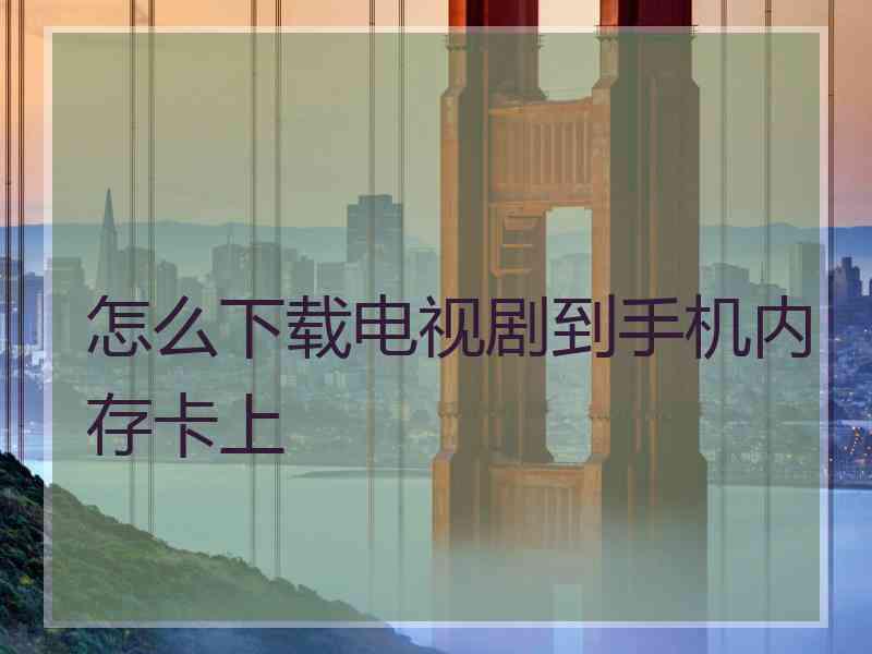 怎么下载电视剧到手机内存卡上