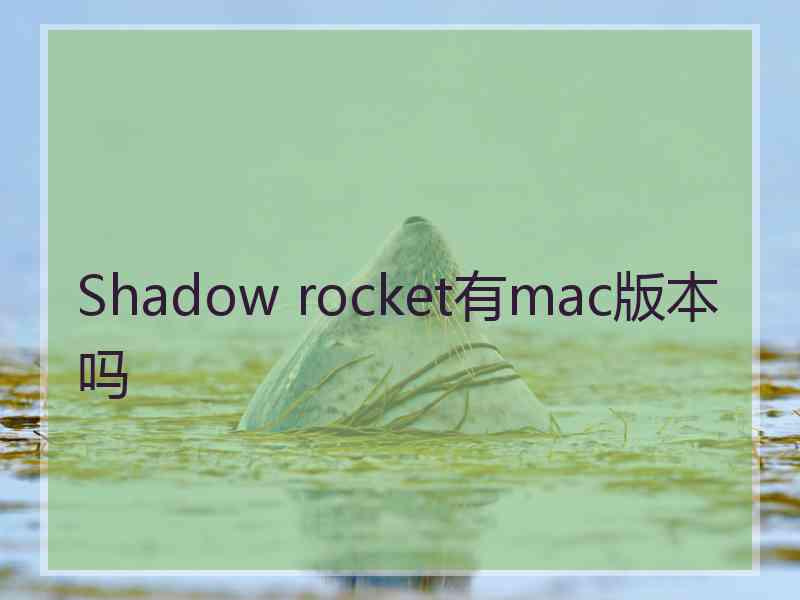 Shadow rocket有mac版本吗