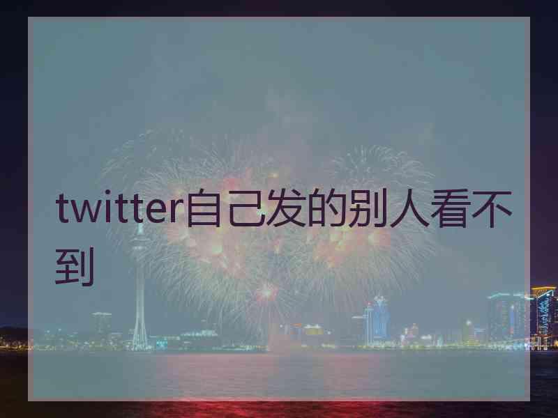 twitter自己发的别人看不到