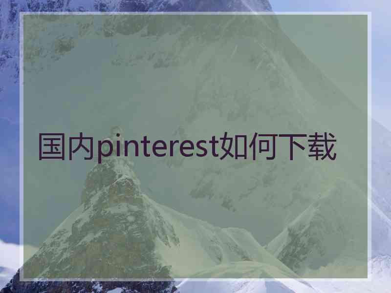 国内pinterest如何下载