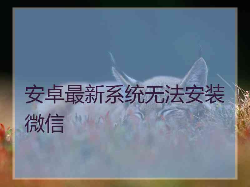 安卓最新系统无法安装微信