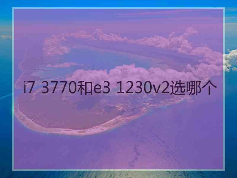 i7 3770和e3 1230v2选哪个