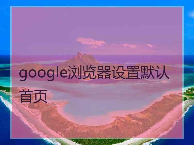 google浏览器设置默认首页