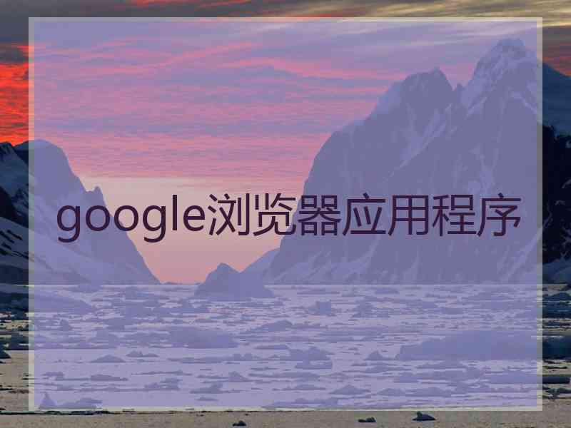 google浏览器应用程序