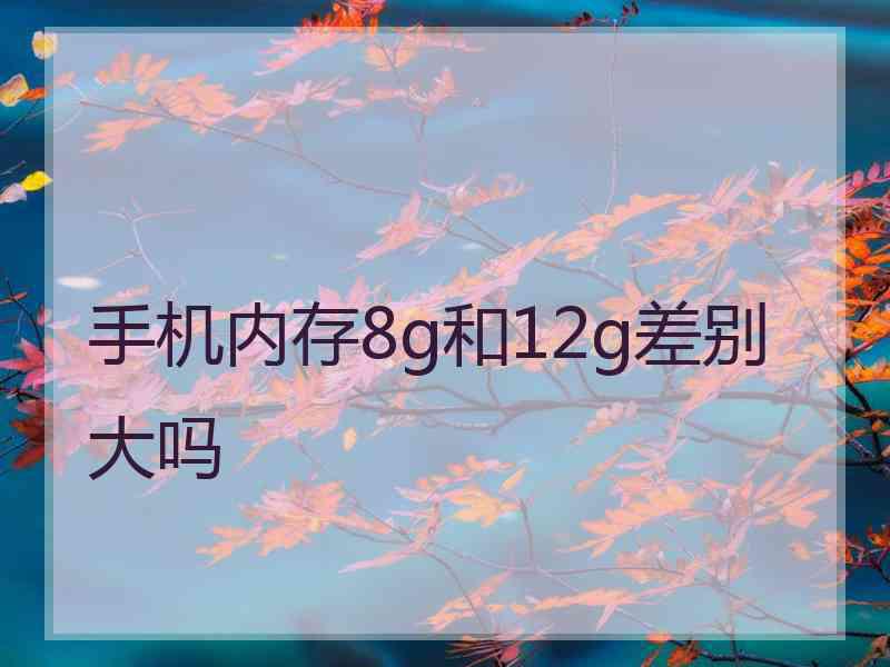 手机内存8g和12g差别大吗