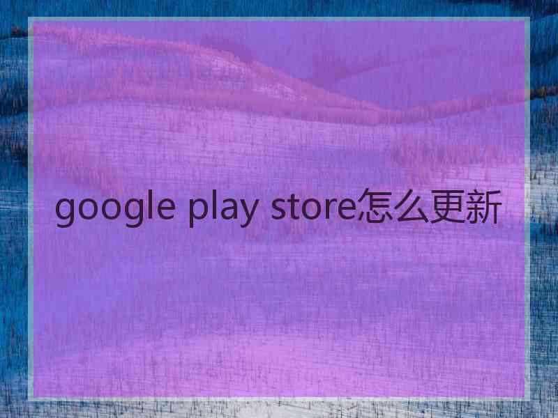 google play store怎么更新