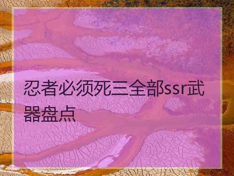 忍者必须死三全部ssr武器盘点