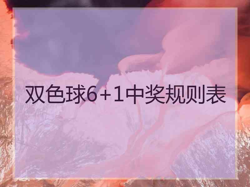 双色球6+1中奖规则表