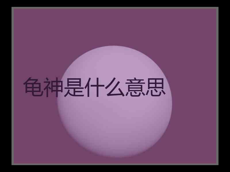 龟神是什么意思