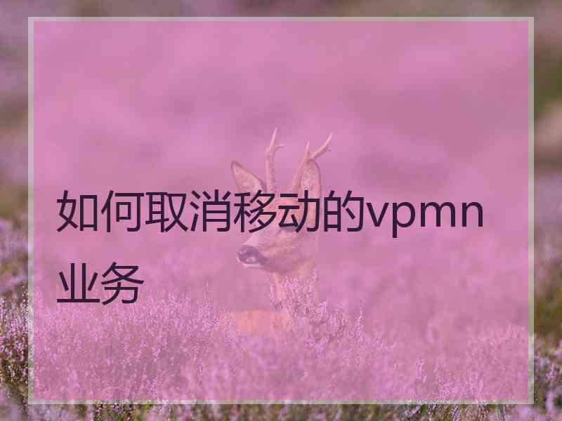 如何取消移动的vpmn业务