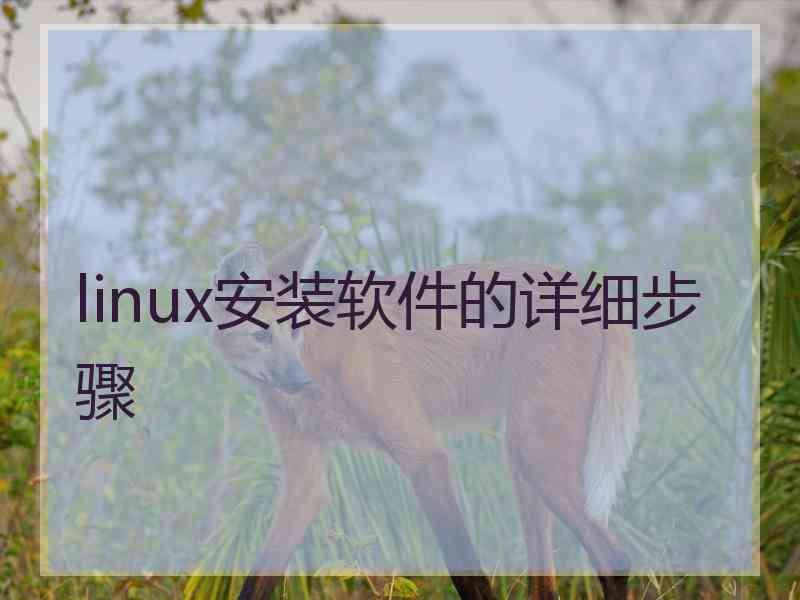 linux安装软件的详细步骤