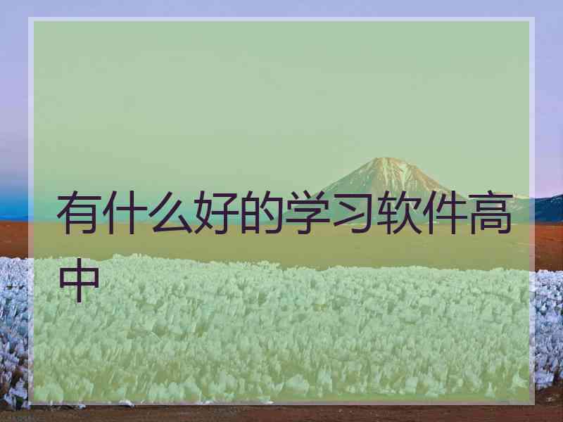 有什么好的学习软件高中