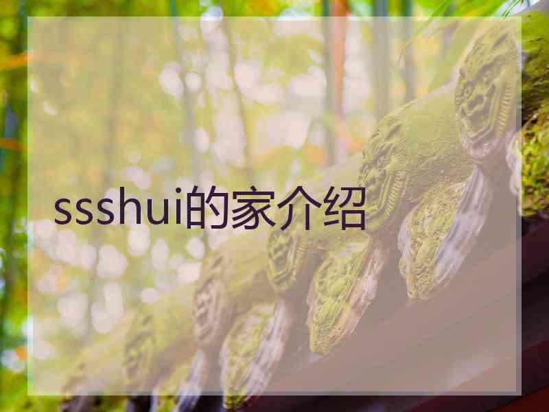 ssshui的家介绍