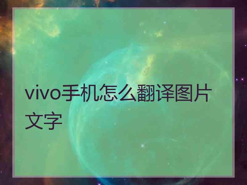 vivo手机怎么翻译图片文字