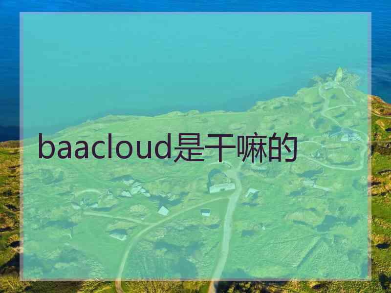 baacloud是干嘛的