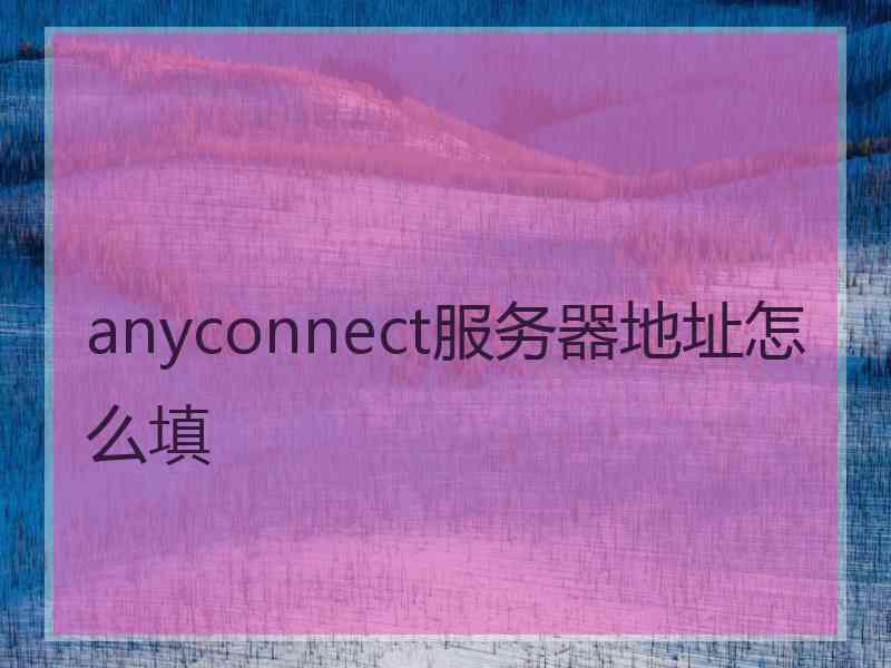 anyconnect服务器地址怎么填