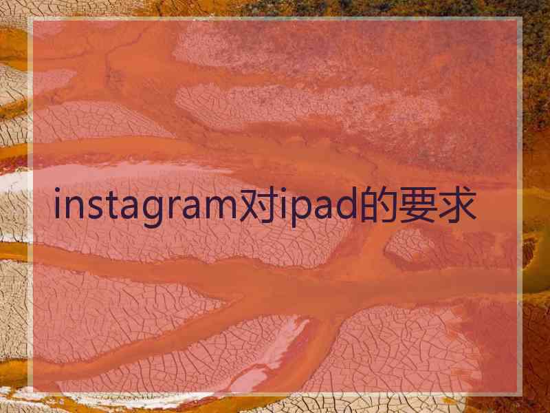 instagram对ipad的要求