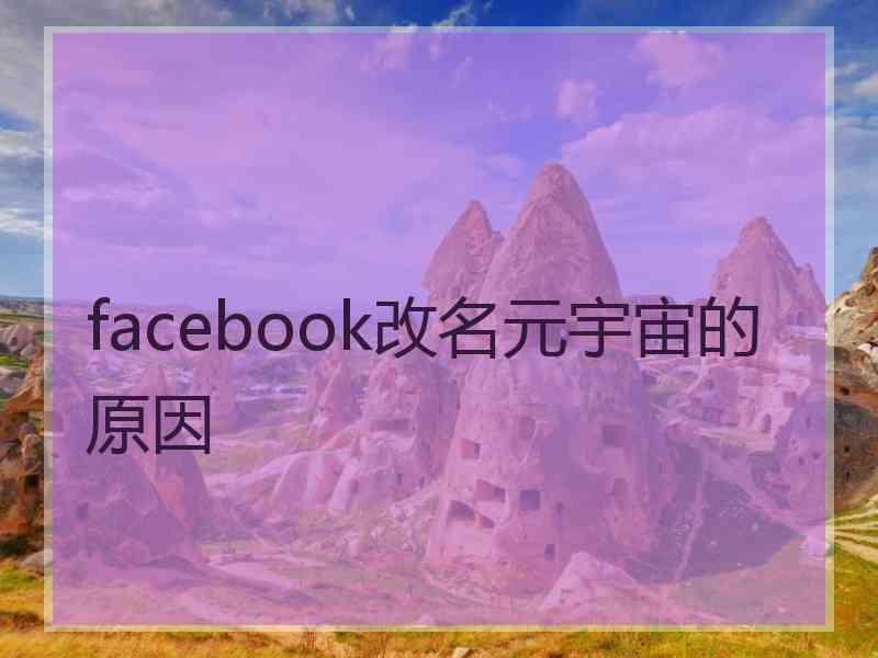 facebook改名元宇宙的原因