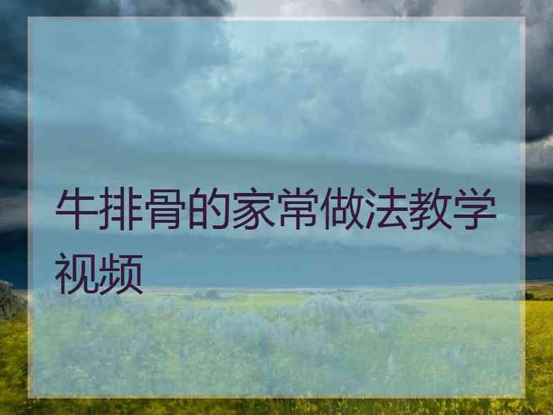 牛排骨的家常做法教学视频