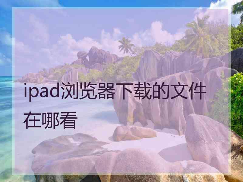 ipad浏览器下载的文件在哪看