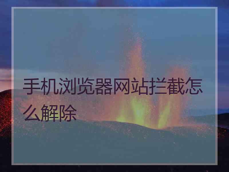 手机浏览器网站拦截怎么解除