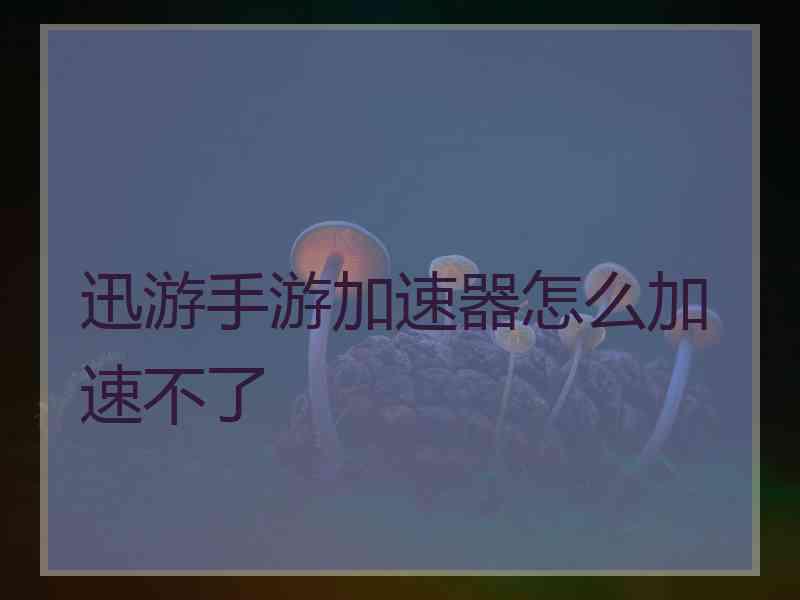 迅游手游加速器怎么加速不了